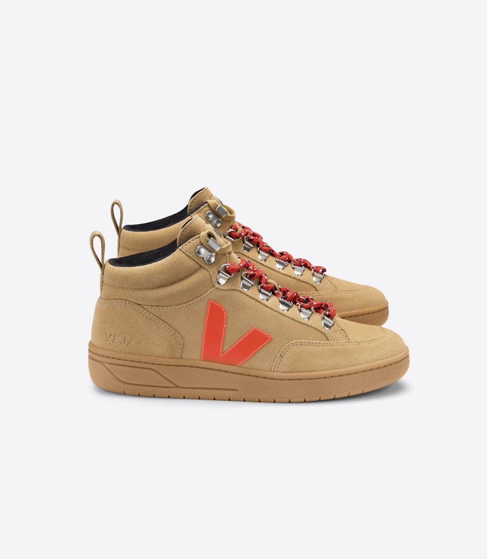 Veja Sneakers Dam - Roraima Suede - Bruna/Orange - 083691-SFI